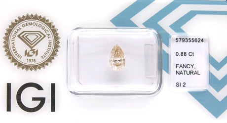 0.88 carat Pear diamond Brown SI2
