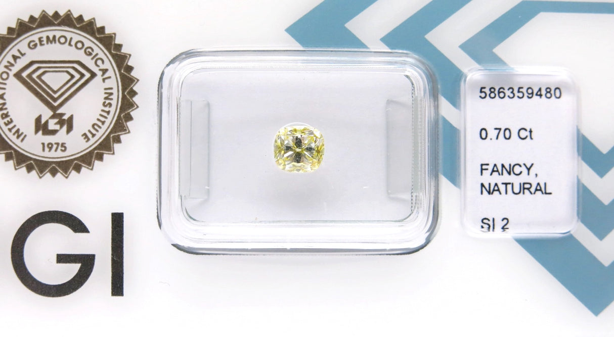 0.70 carat Cushion diamond Yellow SI2