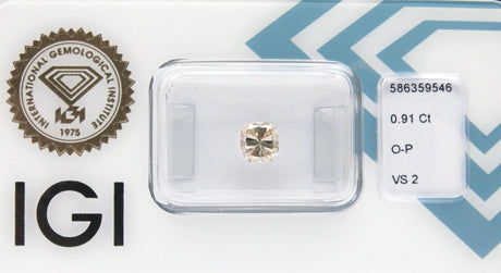 0.91 carat Cushion diamond Brown VS2
