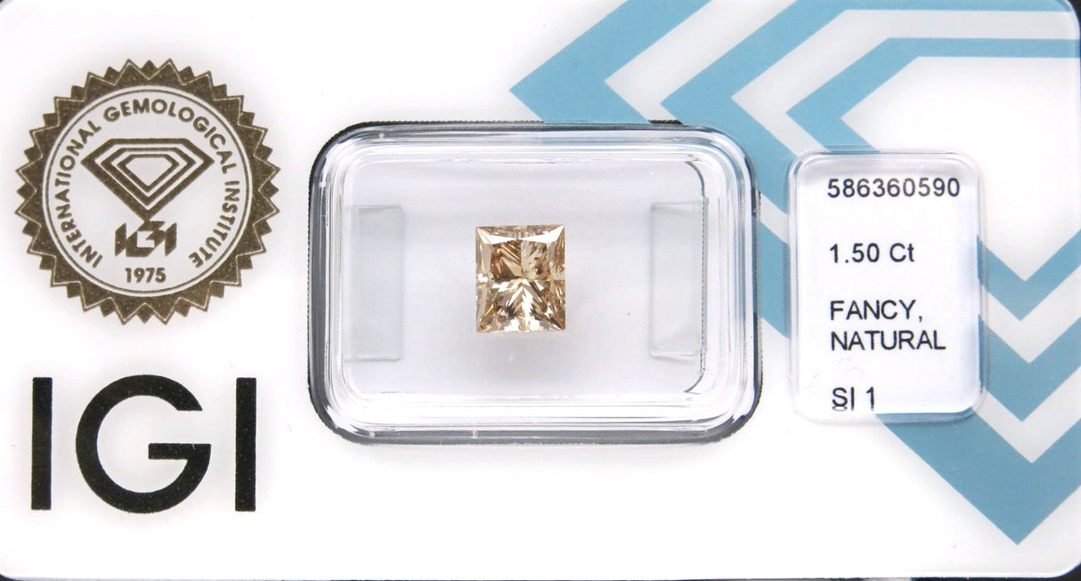 1.50 carat Princess diamond Brown SI1