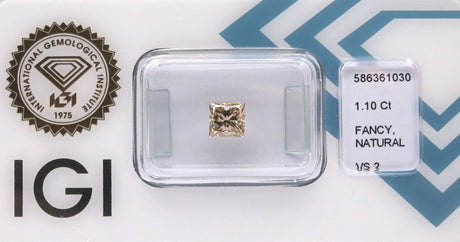 1.10 carat Princess diamond Brown VS2