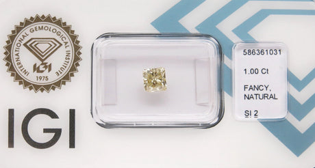 1.00 carat Princess diamond Yellow SI2