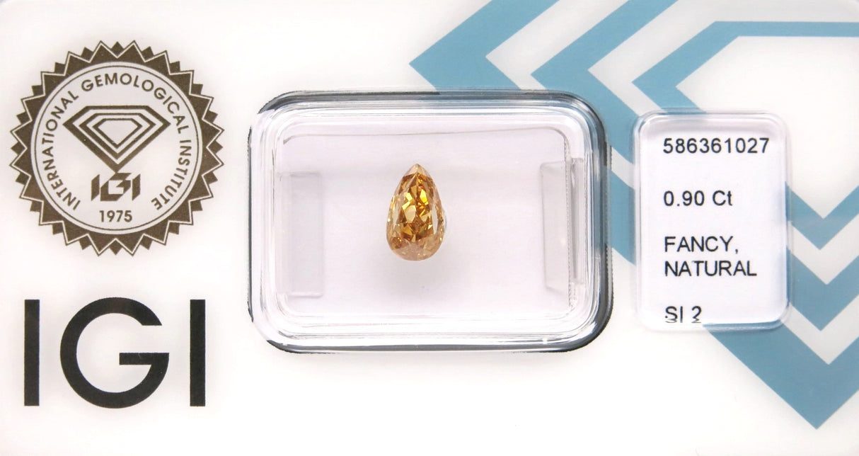 0.90 carat Pear diamond Brown SI2