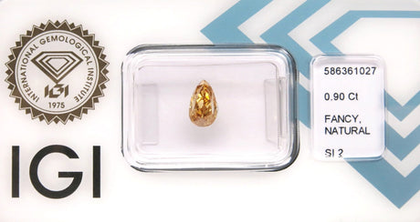 0.90 carat Pear diamond Brown SI2