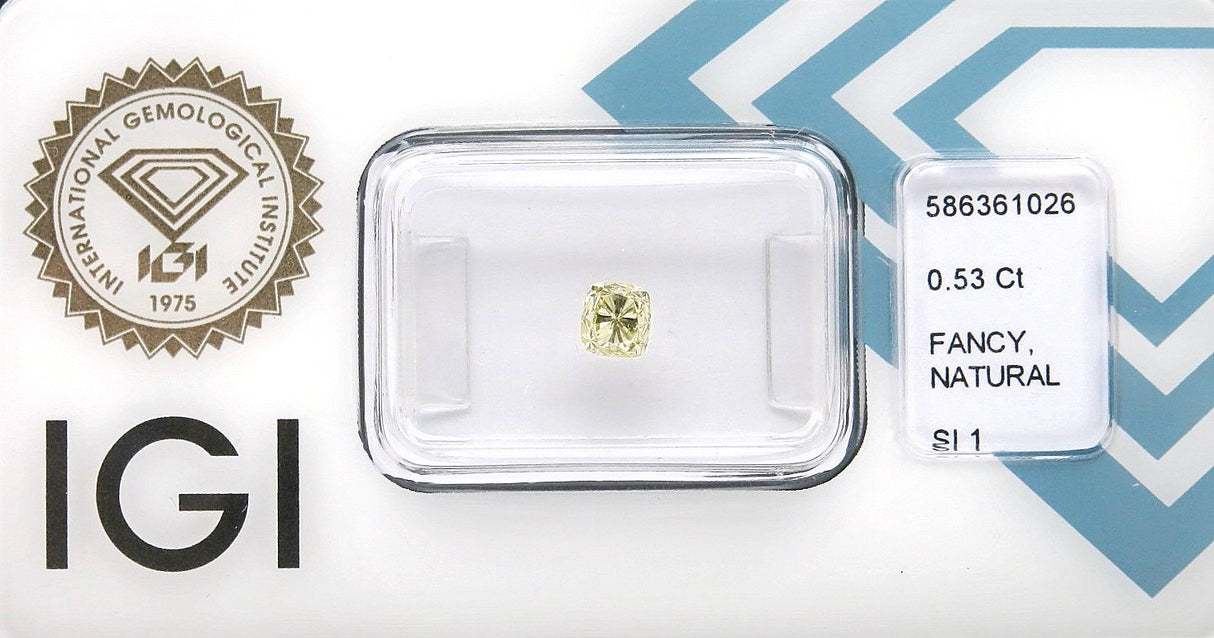 0.53 carat Cushion diamond  Yellow SI1