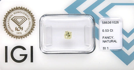 0.53 carat Cushion diamond Yellow SI1