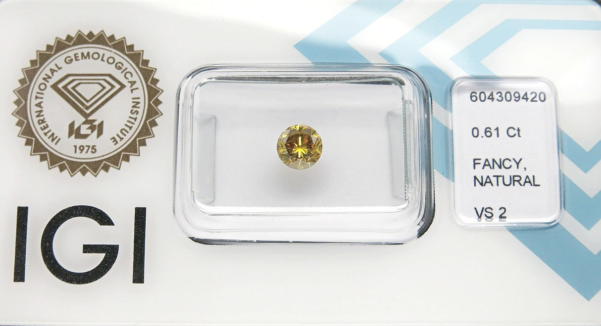 0.61 carat Round diamond  Yellow VS2