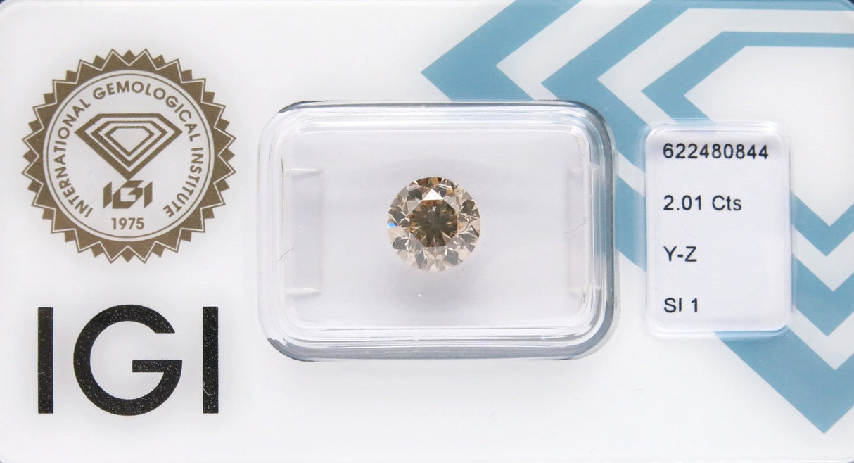 2.01 carat Round diamond Brown SI1