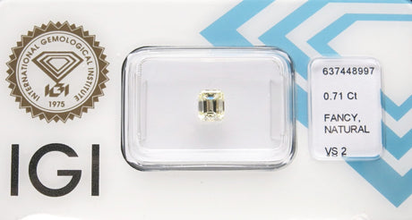 0.71 carat Emerald diamond Yellow VS2
