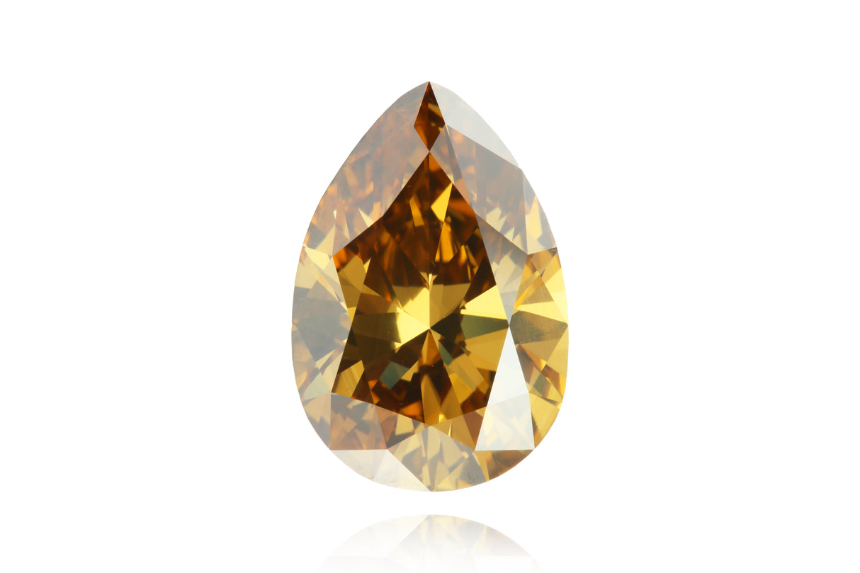 11.69 carat Pear diamond  Orange VVS1