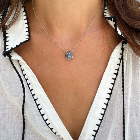 Natural Rough Diamond 7 carat - Yellow gold Necklace