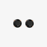 Black Diamonds. Gold Stud Earrings