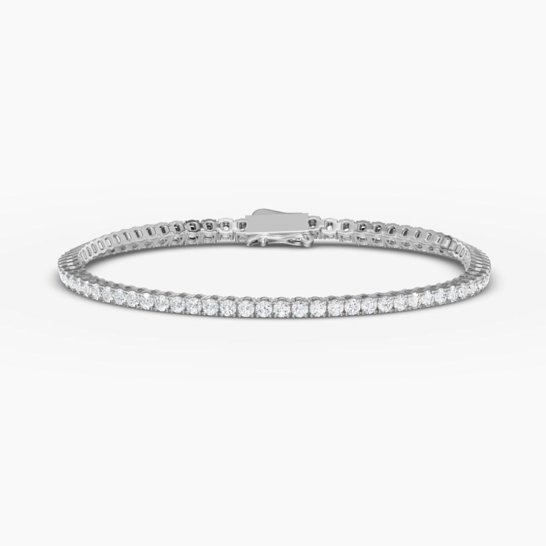Round-Cut Diamond Tennis Bracelet