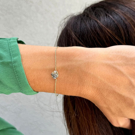 Natural Rough Diamond 1.93 carat - Yellow gold Bracelet