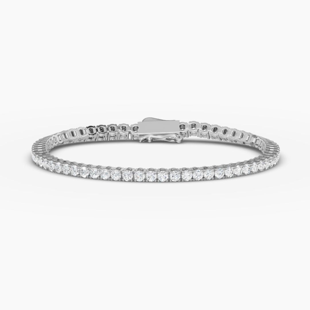 Round-Cut Diamond Tennis Bracelet