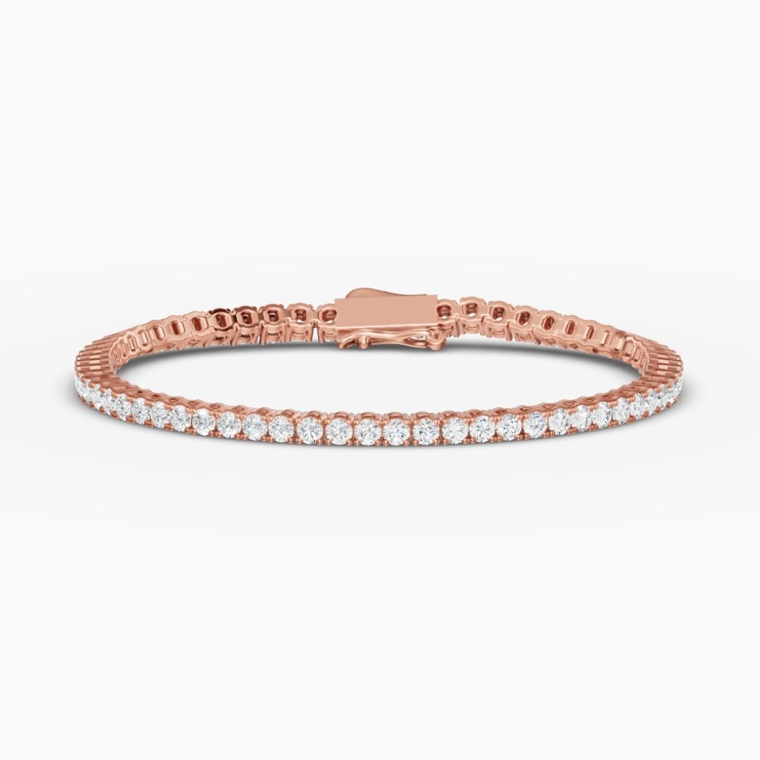 Round-Cut Diamond Tennis Bracelet