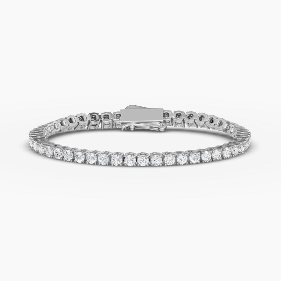 Round-Cut Diamond Tennis Bracelet