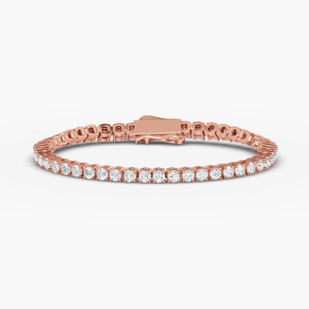 Round-Cut Diamond Tennis Bracelet