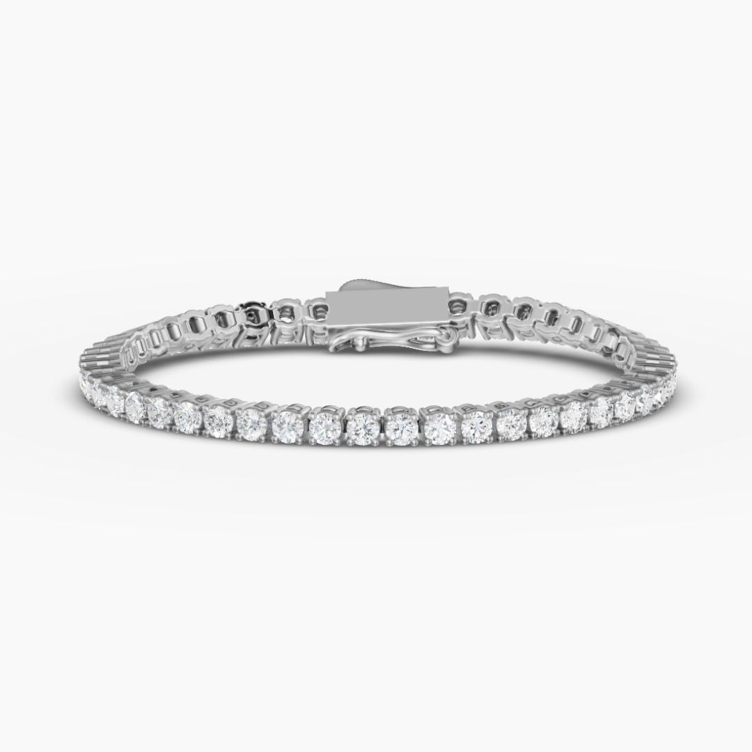 Round-Cut Diamond Tennis Bracelet