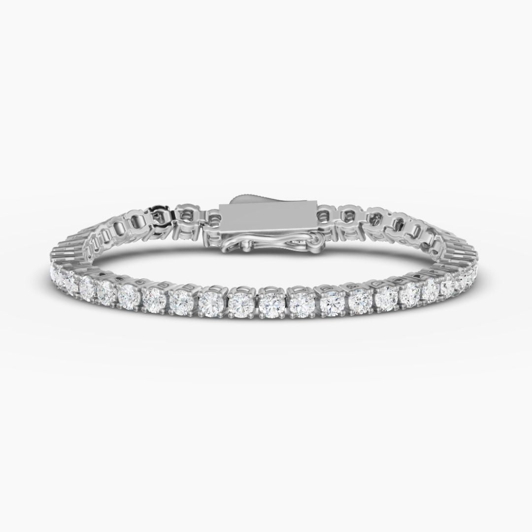 Round-Cut Diamond Tennis Bracelet
