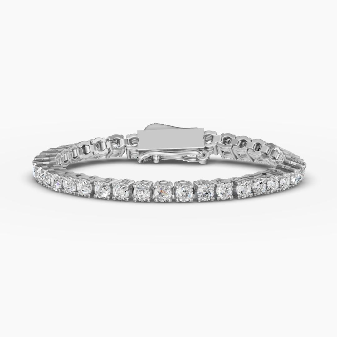 Round-Cut Diamond Tennis Bracelet