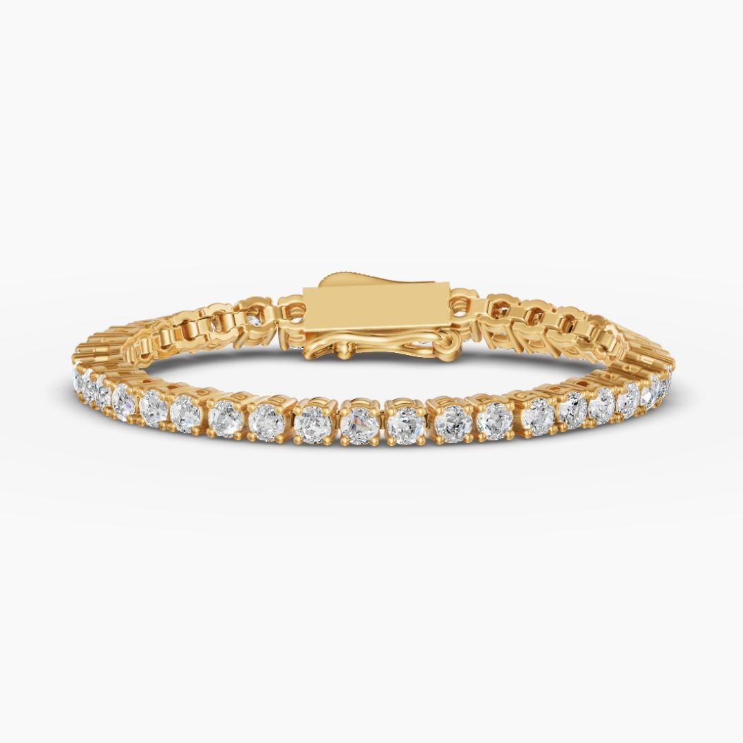 Round-Cut Diamond Tennis Bracelet