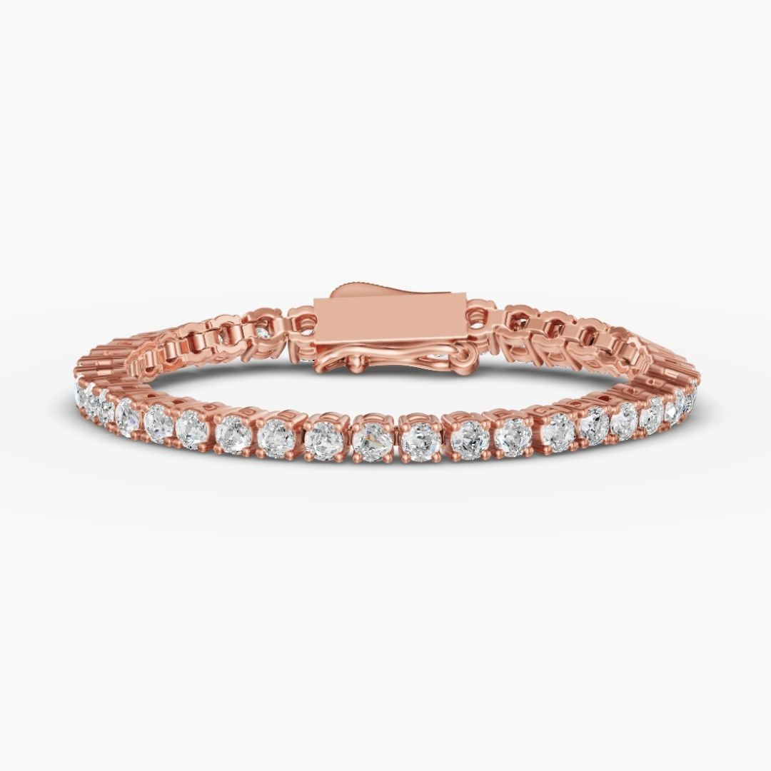 Round-Cut Diamond Tennis Bracelet