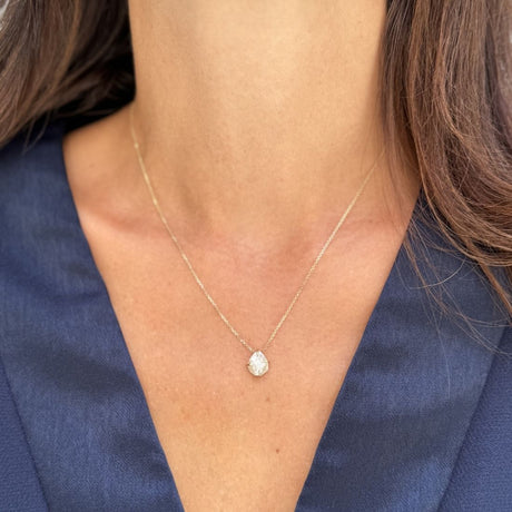 Natural Rough Diamond 2.50 carat - Yellow gold Necklace