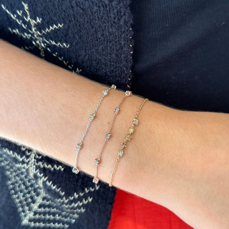 Natural Fancy Color Rough Diamond 0.40 carat - White gold Bracelet