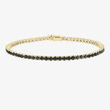 Black Diamonds. Gold Tennis Bracelet