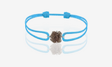 Natural Rough Diamond 2.12 carat. White gold. Turquoise cord bracelet