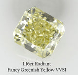 1.16 carat Radiant diamond  Yellow VVS1