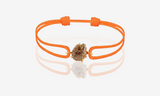 Natural Rough Diamond 2.48 carat. Yellow gold. Orange cord bracelet