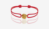 Natural Rough Diamond 2.98 carat. Yellow gold. Red cord bracelet