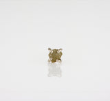 Natural Fancy Color Rough Diamond 0.07 carat. 1 White gold earring