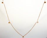 Natural Rough Diamonds 0,41 carat. Rose gold necklace