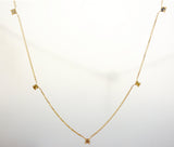 Natural Rough Diamonds 0,41 carat. Yellow gold necklace