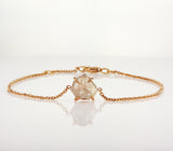 Natural Rough Diamond 1.51 carat. Rose gold bracelet