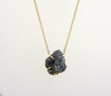 Natural Rough Diamond 7.54 carat. Yellow gold necklace