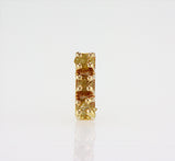 Natural Yellow Rough Diamonds 0.25 carat. 1 Yellow gold earring bar.