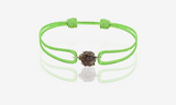 Natural Rough Diamond 1.86 carat. White gold. Green cord bracelet