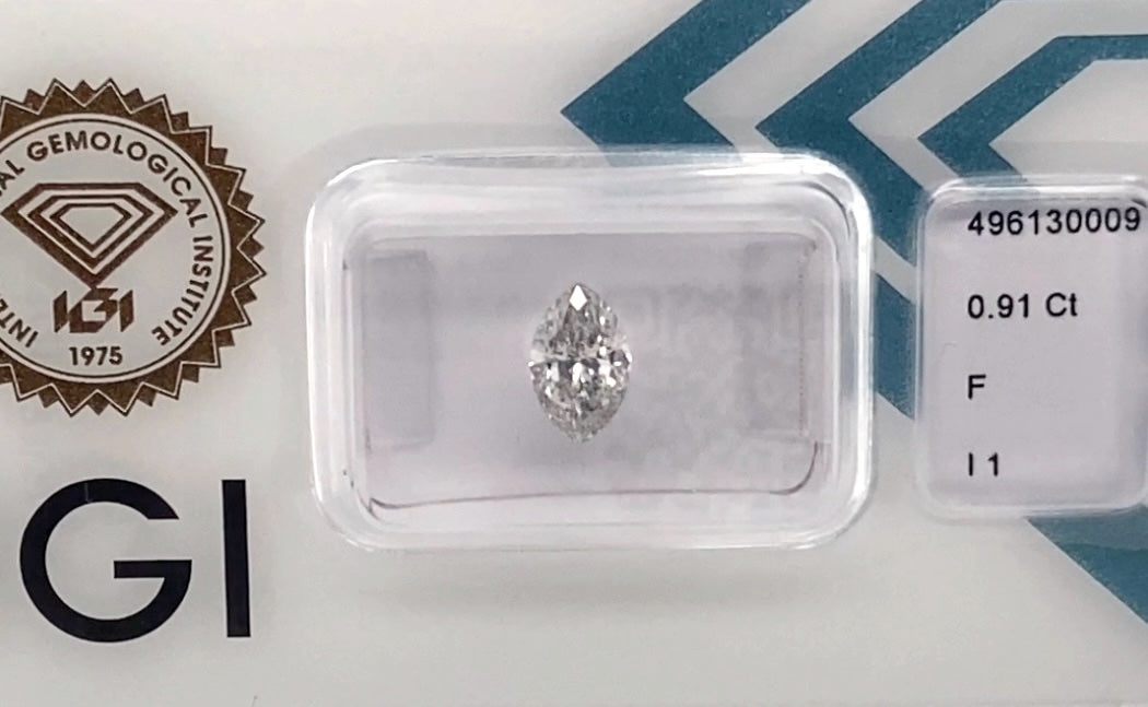 0.91 carat Marquise diamond F  I1