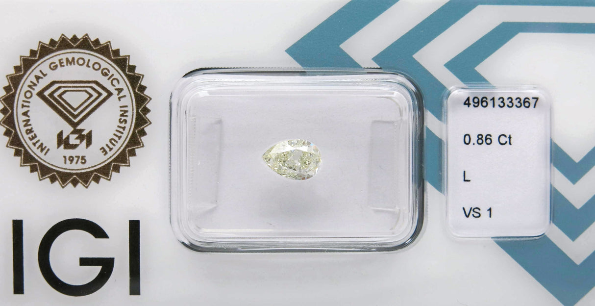 0.86 carat Pear diamond L  VS1