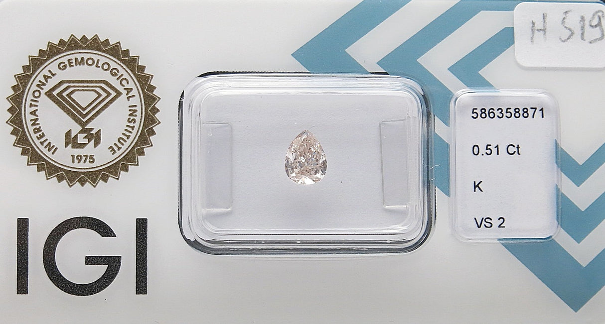 0.51 carat Pear diamond K  VS2 
