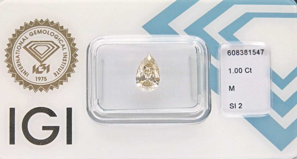 1.00 carat Pear diamond M  SI2