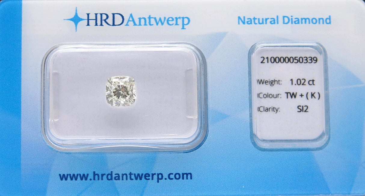 1.02 carat Cushion diamond K  SI2