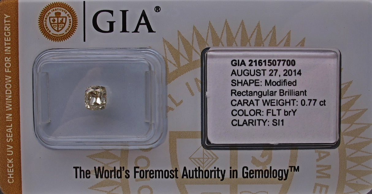 0.77 carat Radiant diamond  Yellow SI1