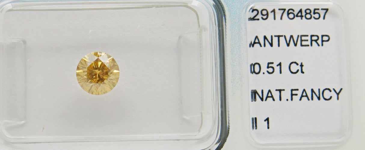 0.51 carat Round diamond  Yellow I1