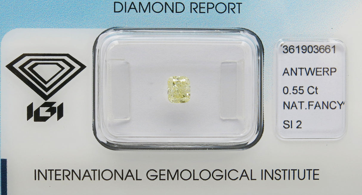 0.55 carat Cushion diamond  Yellow SI2