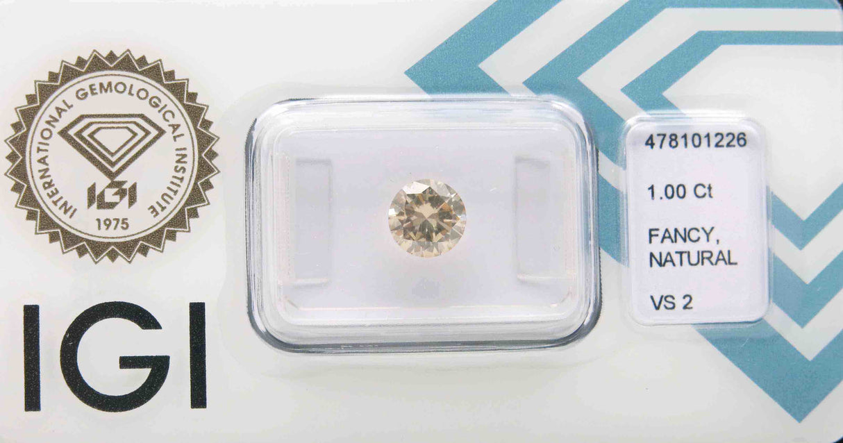 1.00 carat Round diamond  Brown VS2